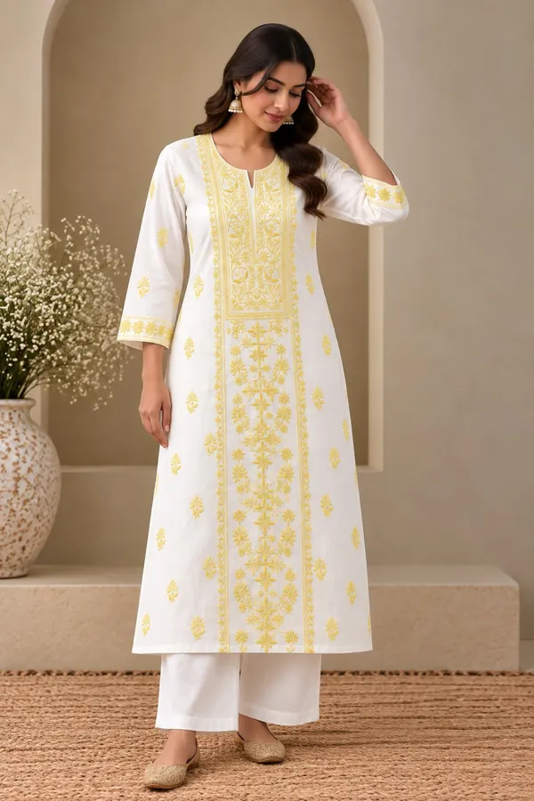 White_Straight_Kurta_Set_for_Women