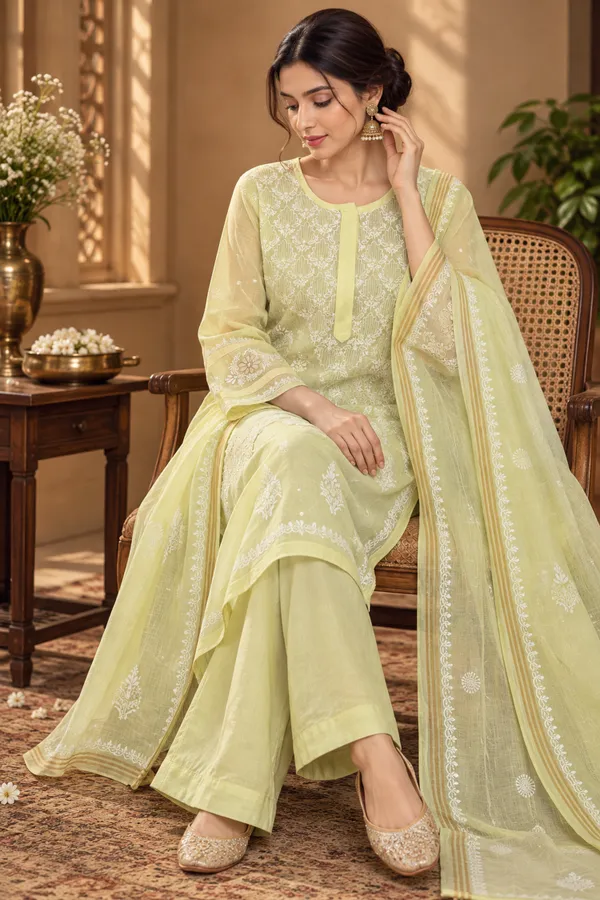 Green_Embroidered_Straight_Kurta_Set_For_Women