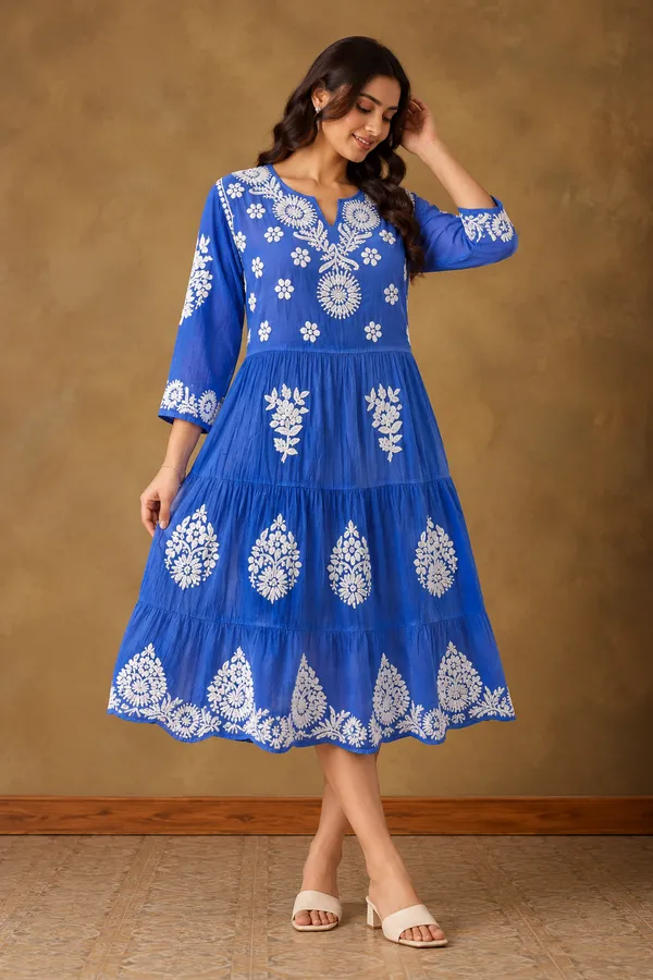 Blue_Printed_Flared_Kurta_Dress_for_Women