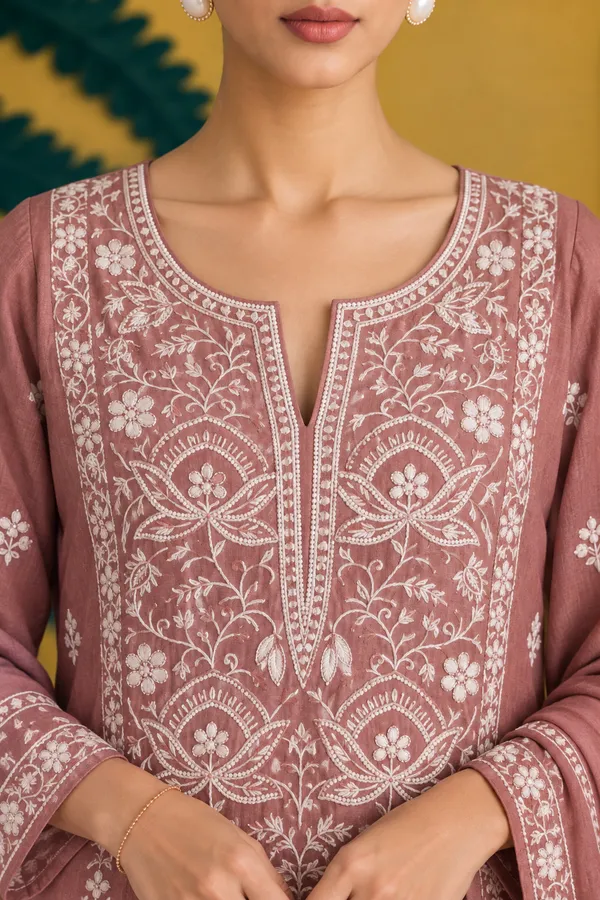 Rose_Pink_Embroidered_Kurta_Pant_Dupatta_Set_For_Women