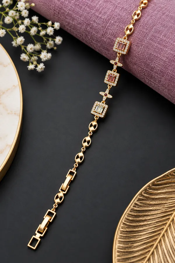 Gold_Tone_Geometric_Stone_Bracelet_for_Women