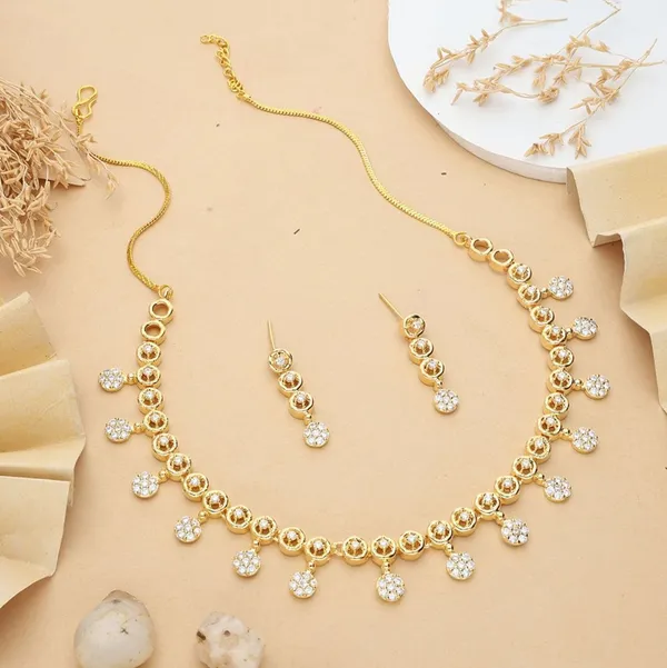 Gold_Tone_Crystal_Necklace_And_Earrings_Set_For_Women