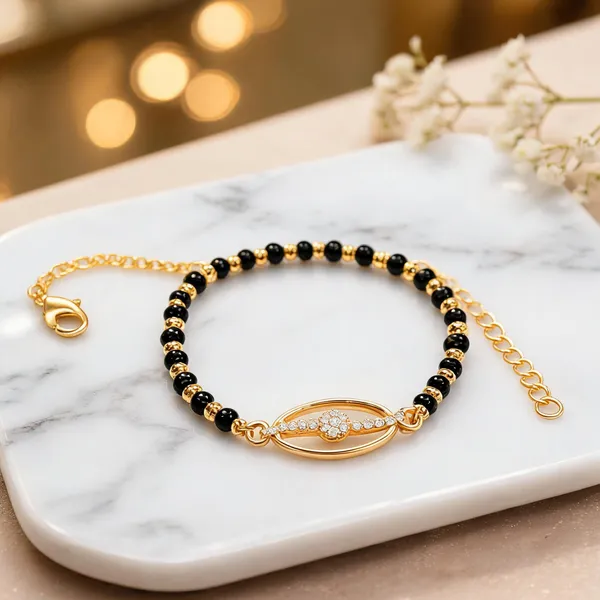 Gold_And_Black_Alloy_Beaded_Infinity_Mangalsutra_Bracelet_For_Women