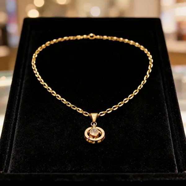 Gold_Alloy_Oval_Link_Chain_Necklace_With_Circular_Pendant_For_Women