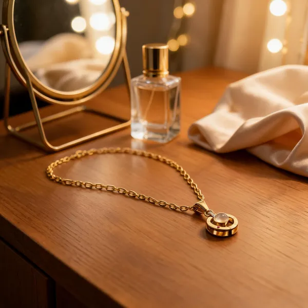 Gold_Alloy_Oval_Link_Chain_Necklace_With_Circular_Pendant_For_Women