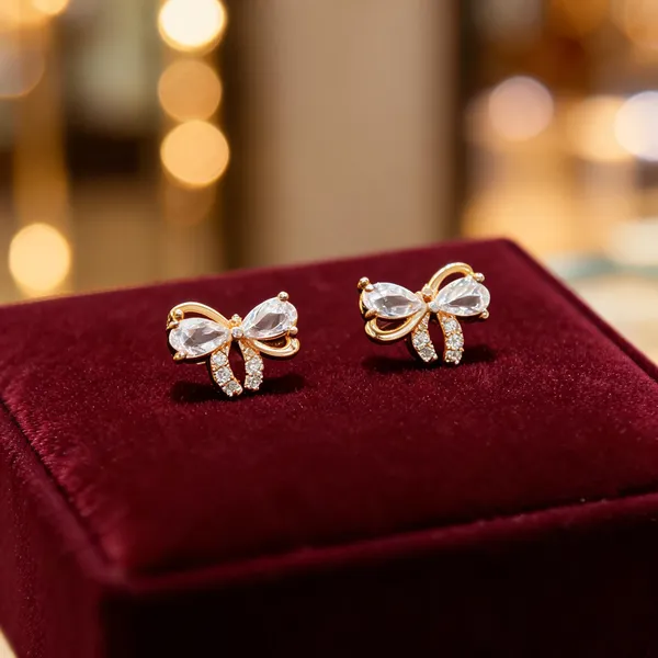 Gold_Alloy_Cz_Bow_Stud_Earrings_For_Women