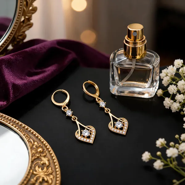 Gold_Alloy_Rhinestone_Heart_Drop_Earrings_For_Women