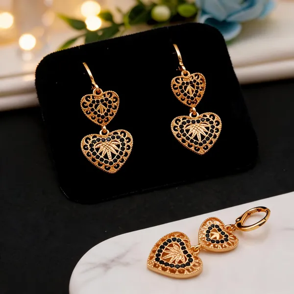 Black_And_Gold_Alloy_Heart_Drop_Earrings_For_Women