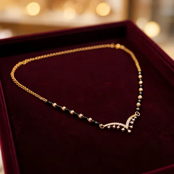 Gold_And_Silver_Alloy_Black_Beaded_V_Pendant_Mangalsutra_For_Women