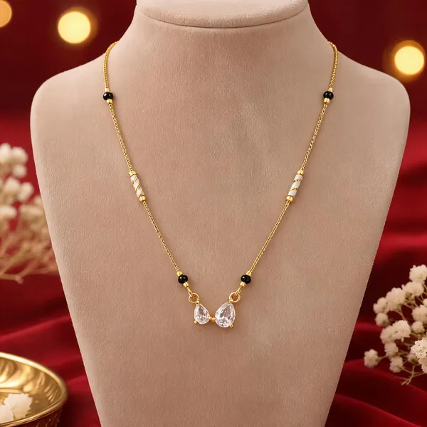 Gold_Alloy_Beaded_Teardrop_Pendant_Mangalsutra_Necklace_For_Women