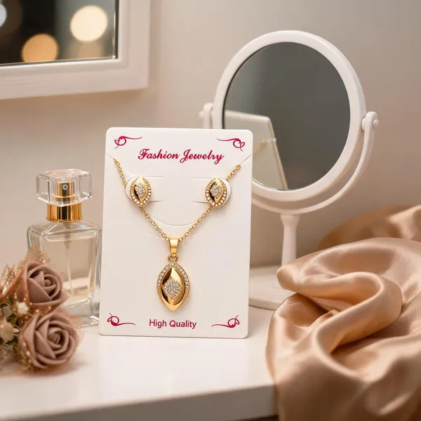 Gold_Alloy_Crystal_Oval_Pendant_Necklace_Set_For_Women