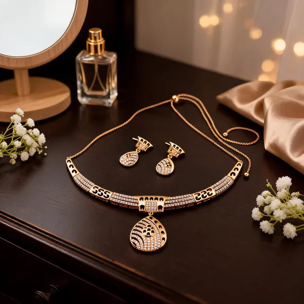 Gold_Alloy_Crystal_Cutwork_Statement_Necklace_And_Earring_Set_For_Women