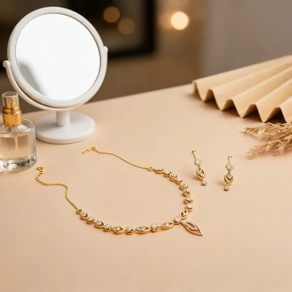 Gold_Alloy_Stone_Floral_Leaf_Necklace_And_Earring_Set_For_Women