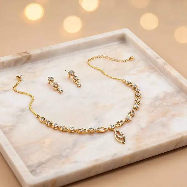 Gold_Alloy_Stone_Floral_Leaf_Necklace_And_Earring_Set_For_Women
