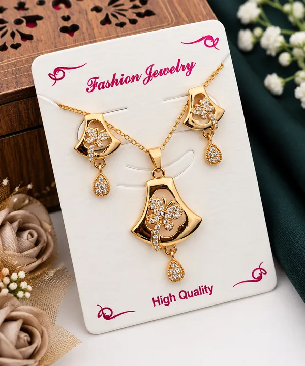 Gold-Toned_Floral_Necklace_Set_for_Women