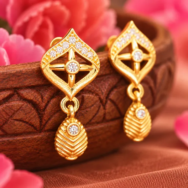 Gold_Tone_Embellished_Drop_Earrings_for_Women