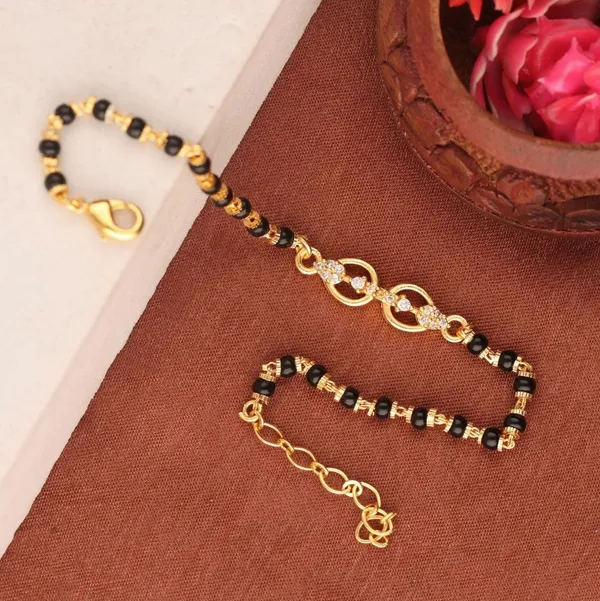 Gold_Tone_Black_Beaded_Mangalsutra_Necklace_And_Bracelet_Set