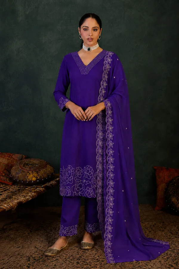 Purple_Embroidered_Straight_Kurta_Set_For_Women