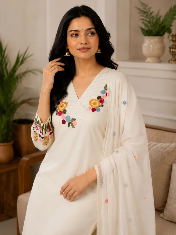 White_Embroidered_Straight_Kurta_Set_for_Women