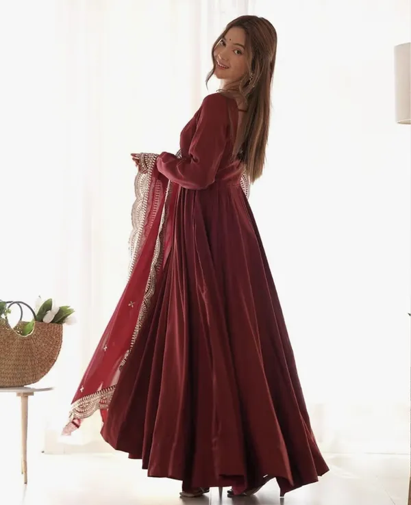 Maroon_Anarkali_Dress_With_Dupatta_for_Women