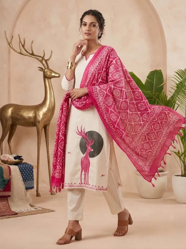 Cream_Printed_Straight_Kurta_Set_With_Dupatta_For_Women