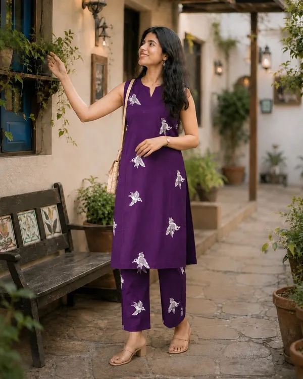 Purple_Printed_Sleeveless_Kurta_Pant_Set_for_Women