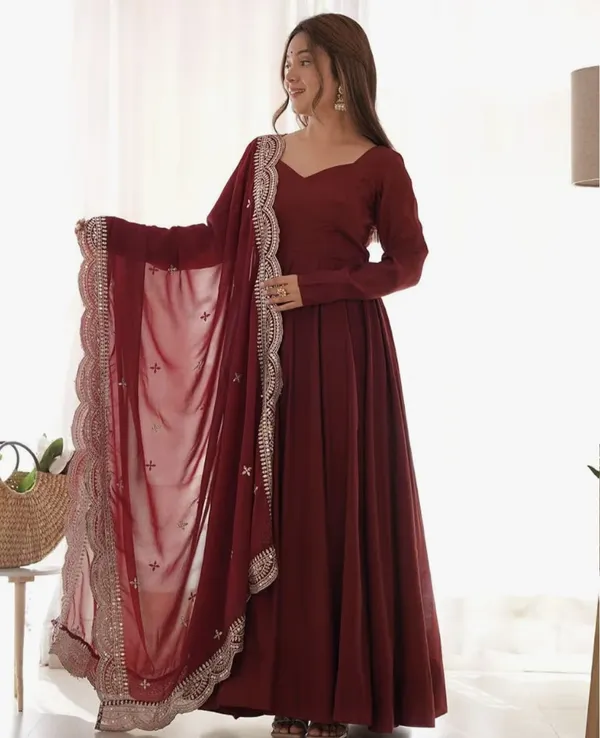 Maroon_Anarkali_Dress_With_Dupatta_for_Women