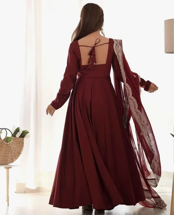 Maroon_Anarkali_Dress_With_Dupatta_for_Women