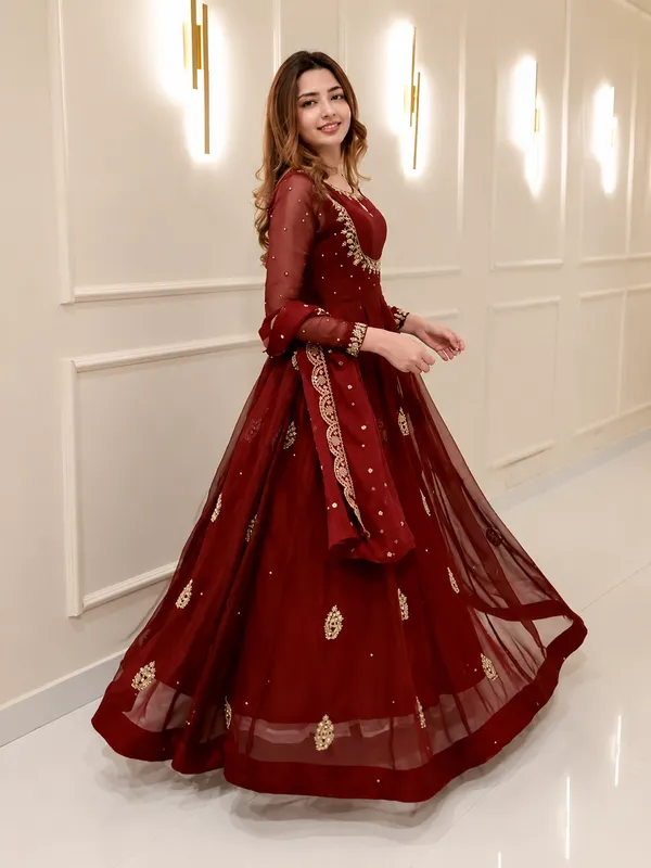 Maroon_Embroidered_Anarkali_Suit_For_Women