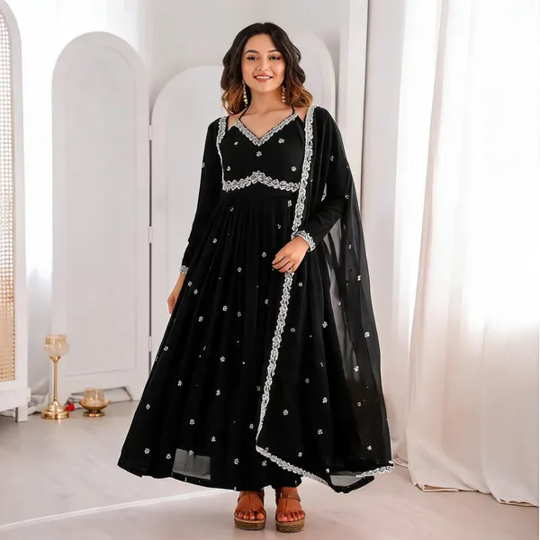 Black_Georgette_Embroidered_Anarkali_Suit_For_Women