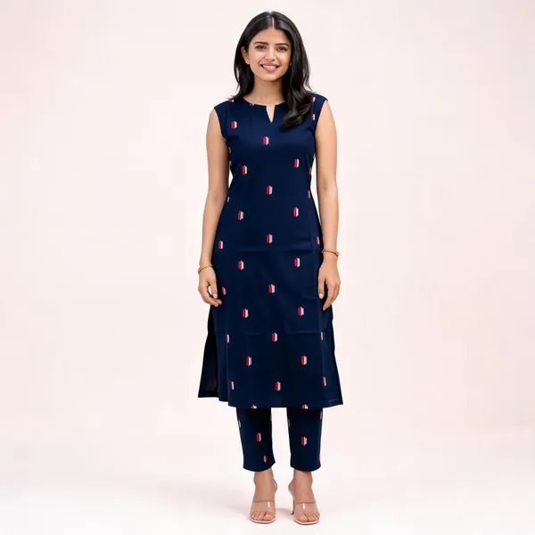 Navy_Cotton_Blend_Sleeveless_Straight_Kurta_Set_For_Women