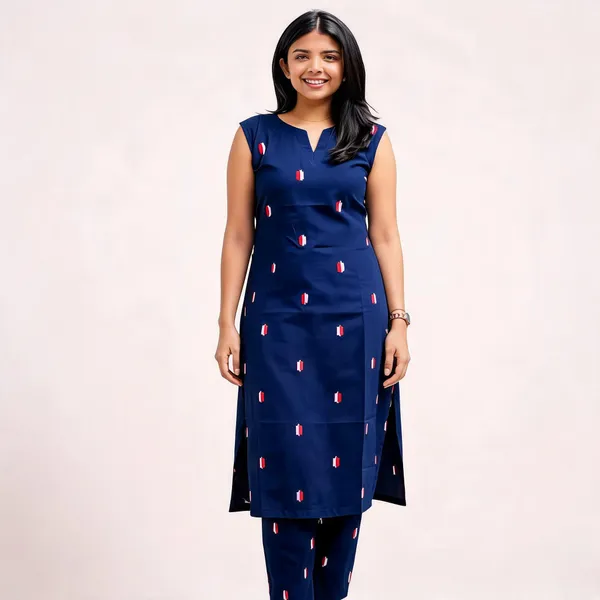 Navy_Cotton_Blend_Sleeveless_Printed_Straight_Kurta_Set_For_Women