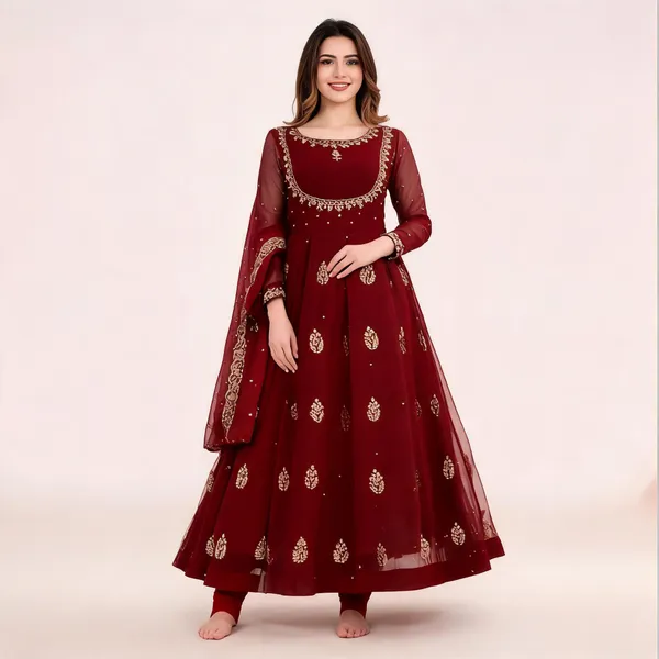 Maroon_Georgette_Embroidered_Flared_Anarkali_Suit_For_Women