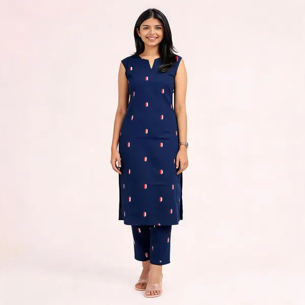 Navy_Cotton_Blend_Sleeveless_Printed_Straight_Kurta_Set_For_Women_Pack_Of_2