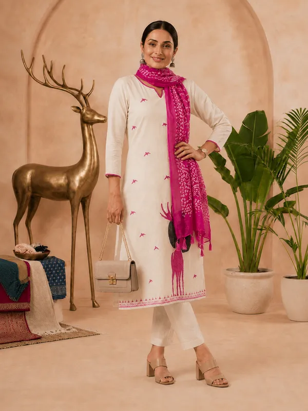 Cream_Printed_Straight_Kurta_Set_With_Dupatta_For_Women