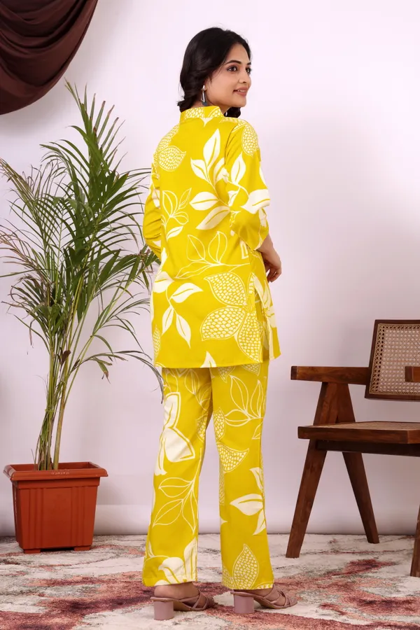 Yellow_Printed_Straight_Kurta_Pant_Set_For_Women