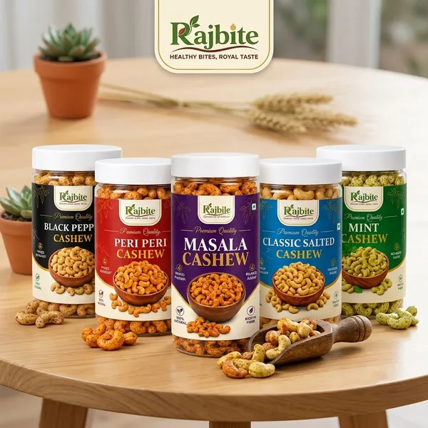 Rajbite_Masala_,Peri_Peri_,Black_pepper_,_Classic_Salted_And_Mint_Roasted_Cashews_Cow_Ghee_Pack_Of_5