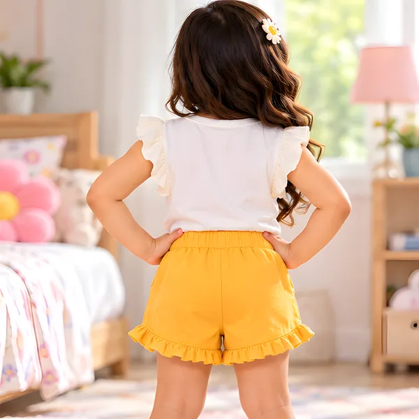 Ruffle_Hem_|_Yellow_Half_Pants