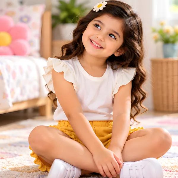 Ruffle_Hem_|_Yellow_Half_Pants