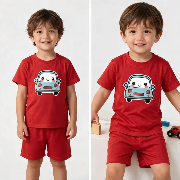Smiley_Blue_Car_|_Red_Co-ord_Set