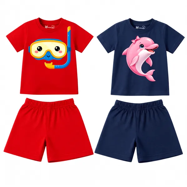 Snorkel_Buddy_&_Pretty_Dolphin_|_Red_&_Deep_Blue_Co-ord_Set_Combo_(Pack_of_2)