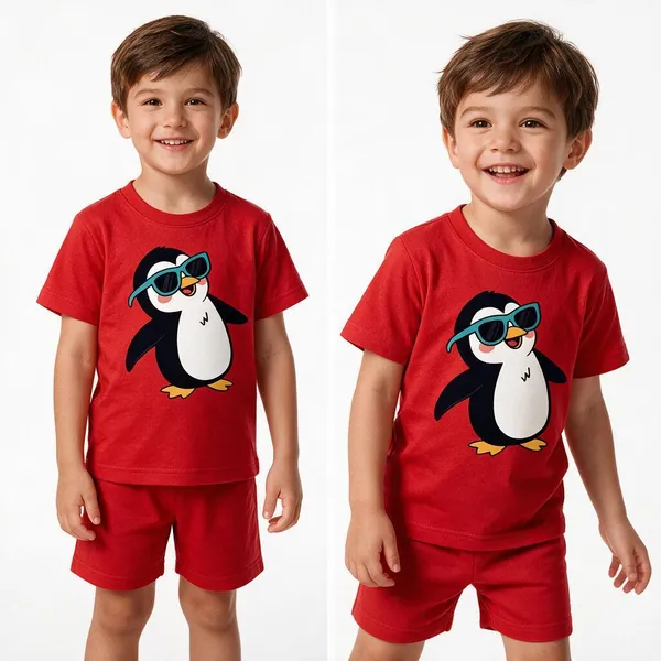 Cool_Penguin_|_Red_Co-ord_Set