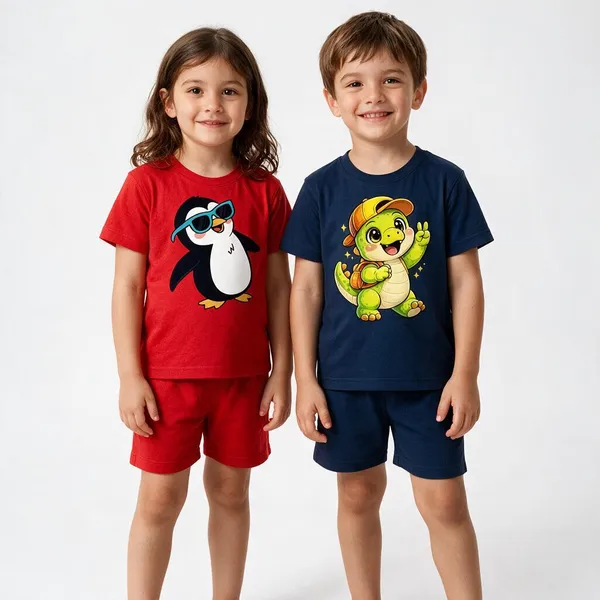 Cool_Penguin_&_School_Dino_|_Red_&_Deep_Blue_Co-ord_Set_Combo_(Pack_of_2)