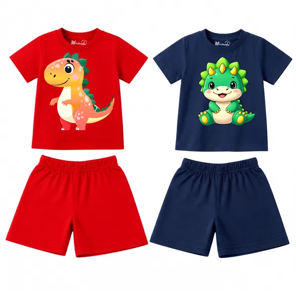 Sunset_Dino_&_Baby_Dino_|_Red_&_Deep_Blue_Co-ord_Set_Combo_(Pack_of_2)