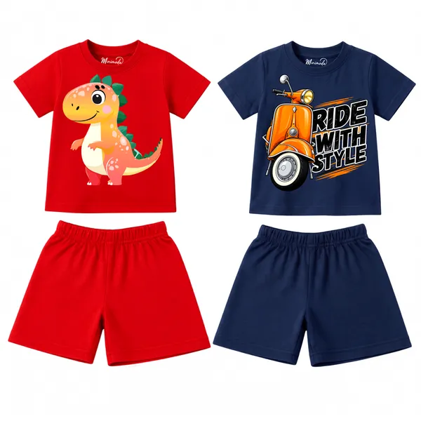 Sunset_Dino_&_Ride_With_Style_Scooter_|_Red_&_Deep_Blue_Co-ord_Set_Combo_(Pack_of_2)