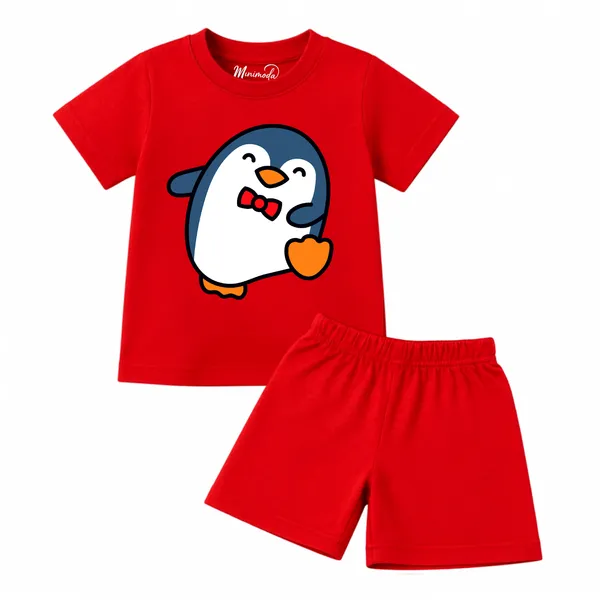Dapper_Penguin_&_Snorkel_Buddy_|_Red_&_Deep_Blue_Co-ord_Set_Combo_(Pack_of_2)