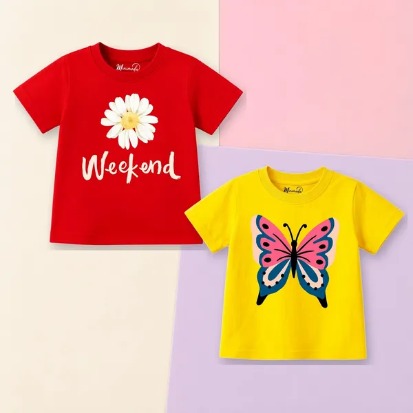 Weekend_Daisy_&_Pretty_Butterfly_|_Red_&_Yellow_Cotton_Co-ord_Set_Combo_for_Girls_(Pack_of_2)