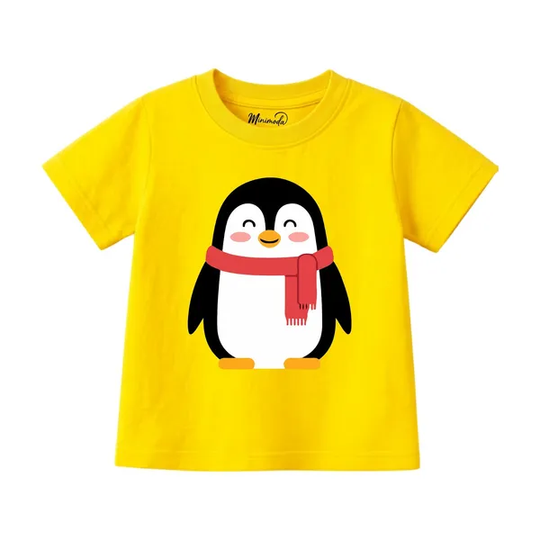 Love_Scooter_&_Scarf_Penguin_|_Red_&_Yellow_Cotton_T-Shirt_Combo_for_Boys_&_Girls_(Pack_of_2)