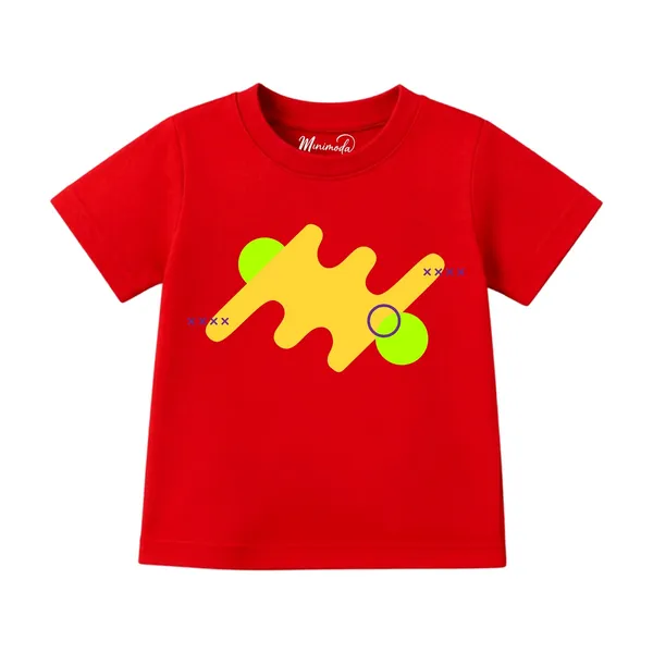 Abstract_Zigzag_&_Scarf_Penguin_|_Red_&_Yellow_Cotton_T-Shirt_Combo_for_Boys_&_Girls_(Pack_of_2)