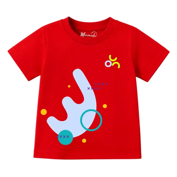 Abstract_Hook_&_Red_Sneakers_|_Red_&_Deep_Blue_Cotton_Co-ord_Set_Combo_for_Boys_(Pack_of_2)